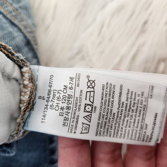 Gap Girls Overalls Size Small Distressed Denim Jeans Pants - Picture 10 of 10